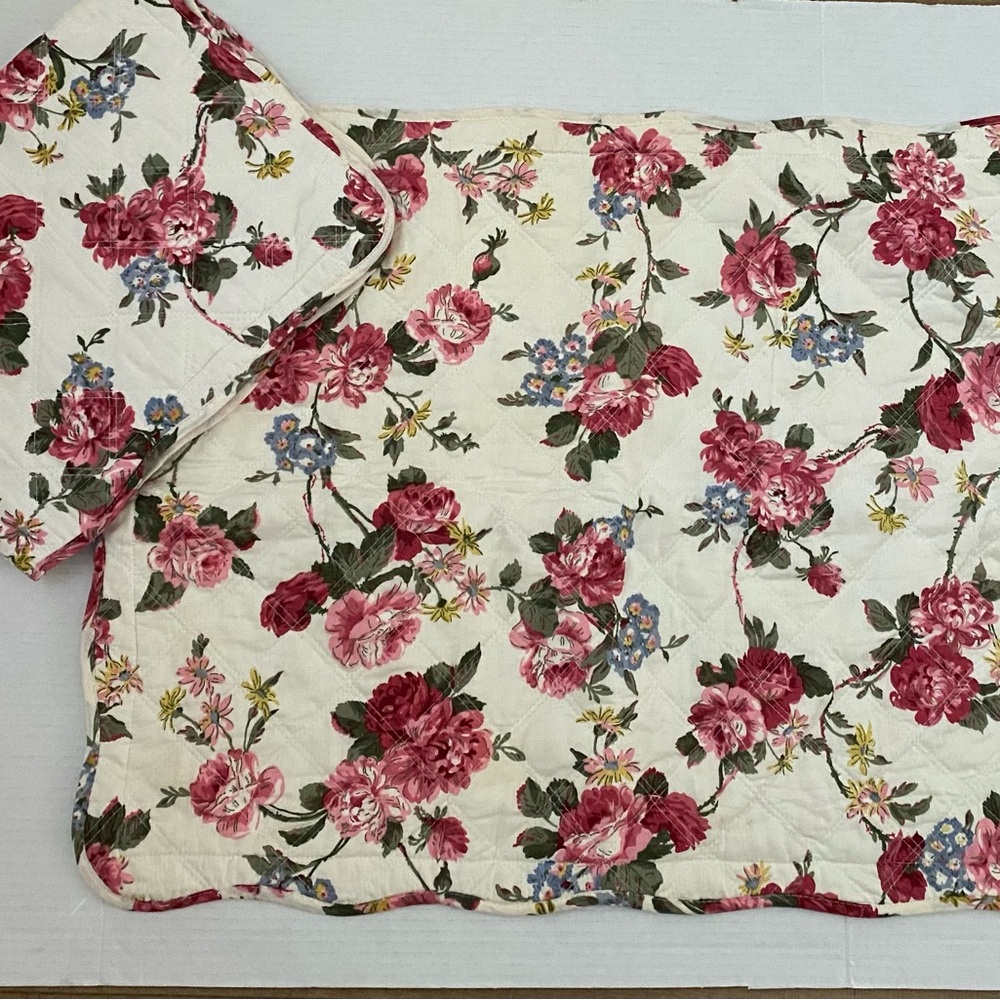 VTG Ralph Lauren Standard Danielle White Floral Pillow Shams  22"x29" Cotton